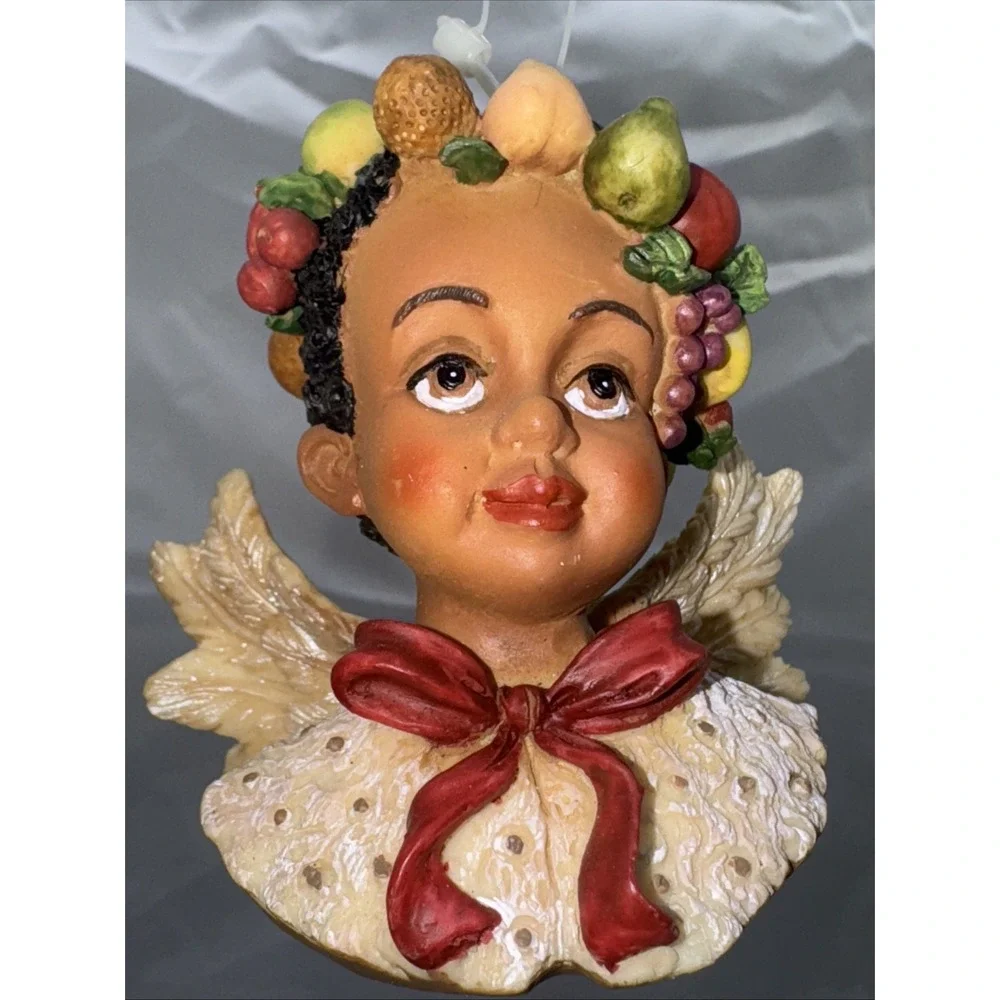 Vintage Black Angel Christmas Ornament‎ - Resin